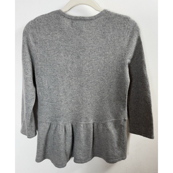 Cynthia Rowley Angora Wool Blend Peplum Cardigan Twee Preppy Classic Classy M - Picture 6 of 10